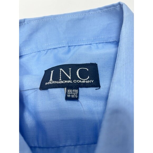 Big and Tall Dress Shirt Blue Mens Button Up Collared Top INC Size XXL,New as Is - Picture 7 of 11